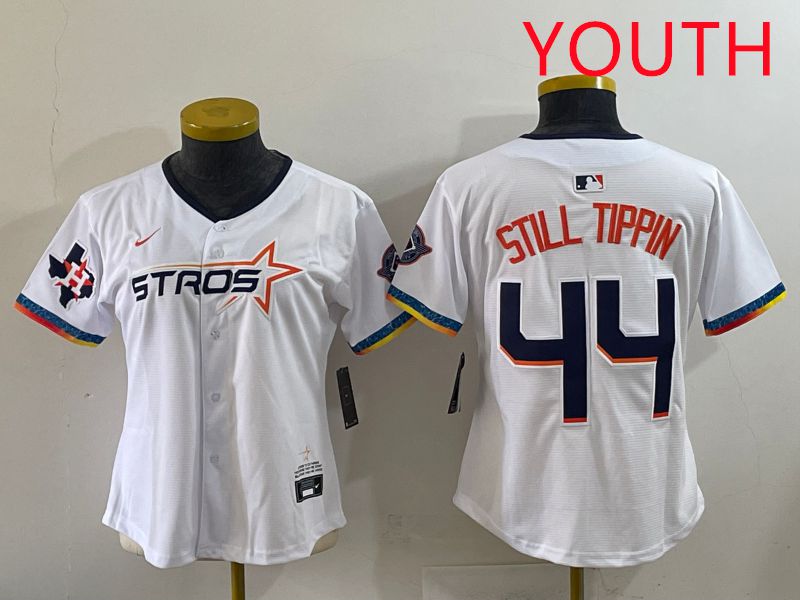 Youth Houston Astros 44 Still Tippin White Four generations Joint Name 2025 Nike MLB Jersey style 10